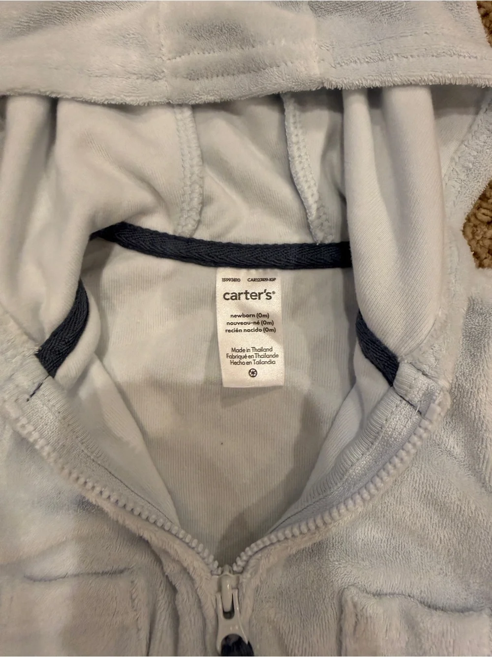Carter’s Newborn Blue Terry Cloth Cotton Puppy Dog Zip-Up Hoodie & Sweatpants